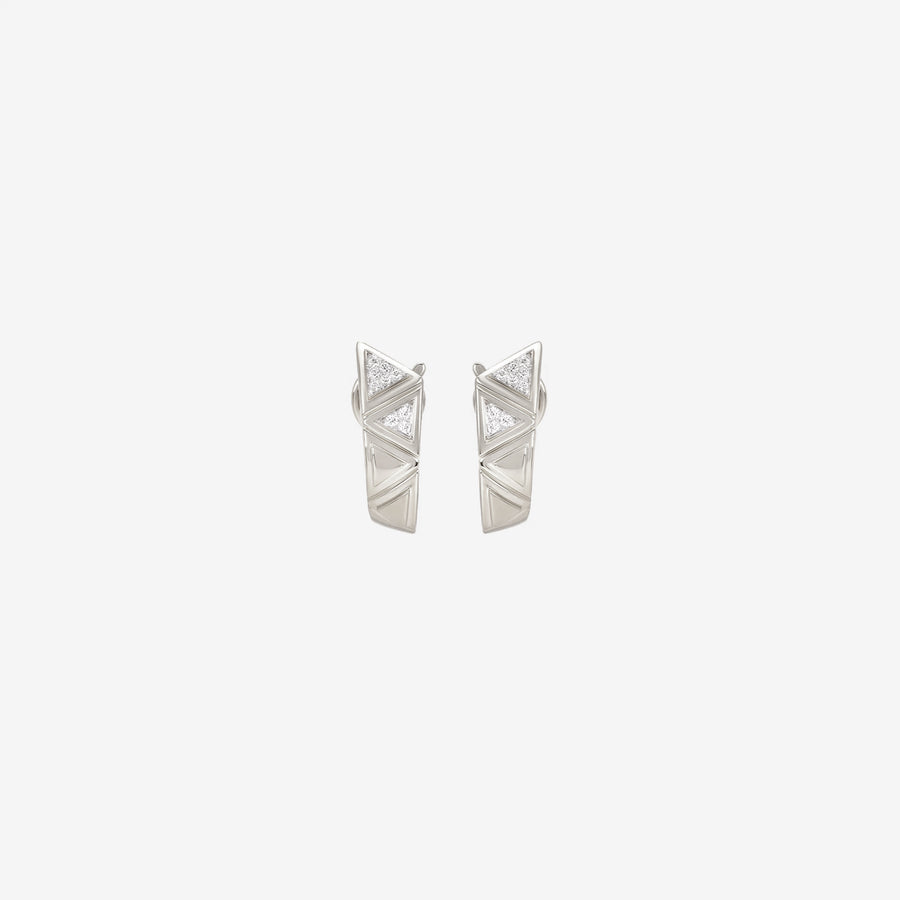 Triangolini Diamond Earrings in 18K White Gold