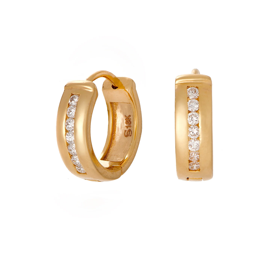 Nova 0.25ct Diamond Huggie Hoop Earrings in 18K Yellow Gold