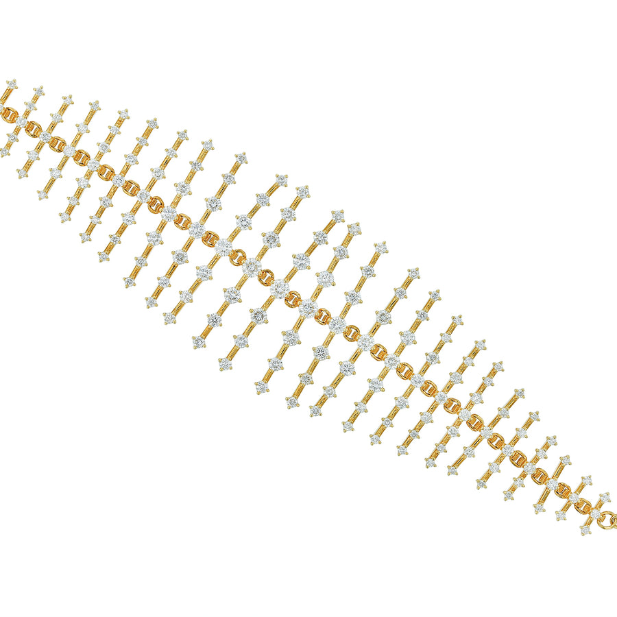 6.34ct Diamond Fringe Bracelet in 18K Yellow Gold, 7"