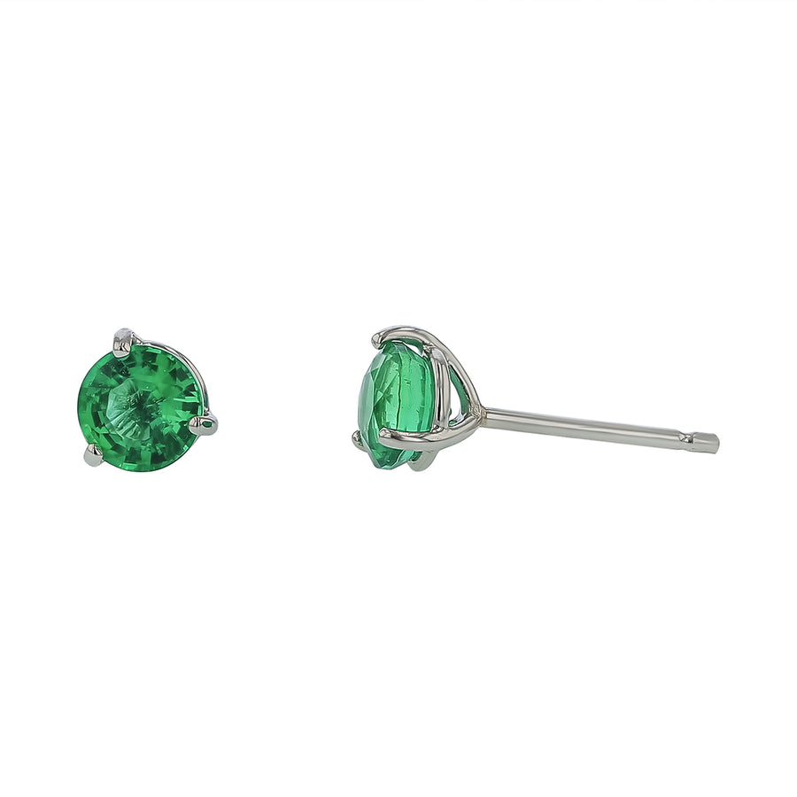 1.30ct Emerald Stud Earrings in Platinum