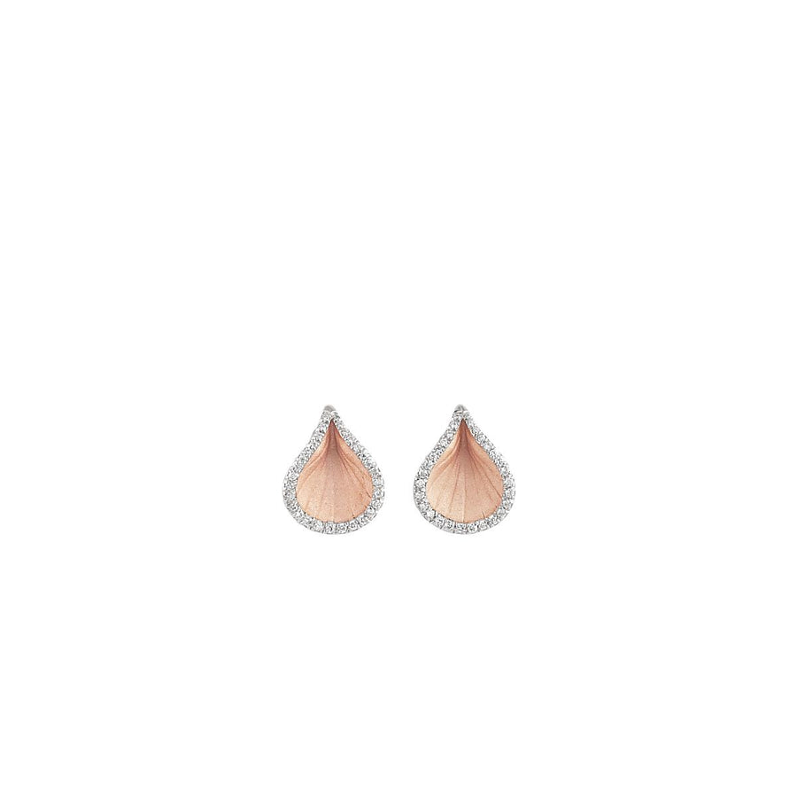 Goccia 0.19ct Diamond Stud Earrings in 18K Pink Champagne Gold