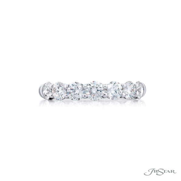 1.54ct Diamond Shared Prong 7 Stone Band in Platinum