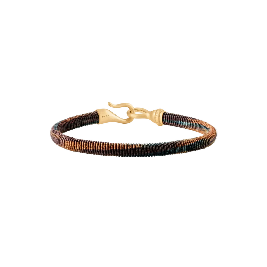 Life Hand Knotted Maroon 6mm Bracelet in 18K Yellow Gold