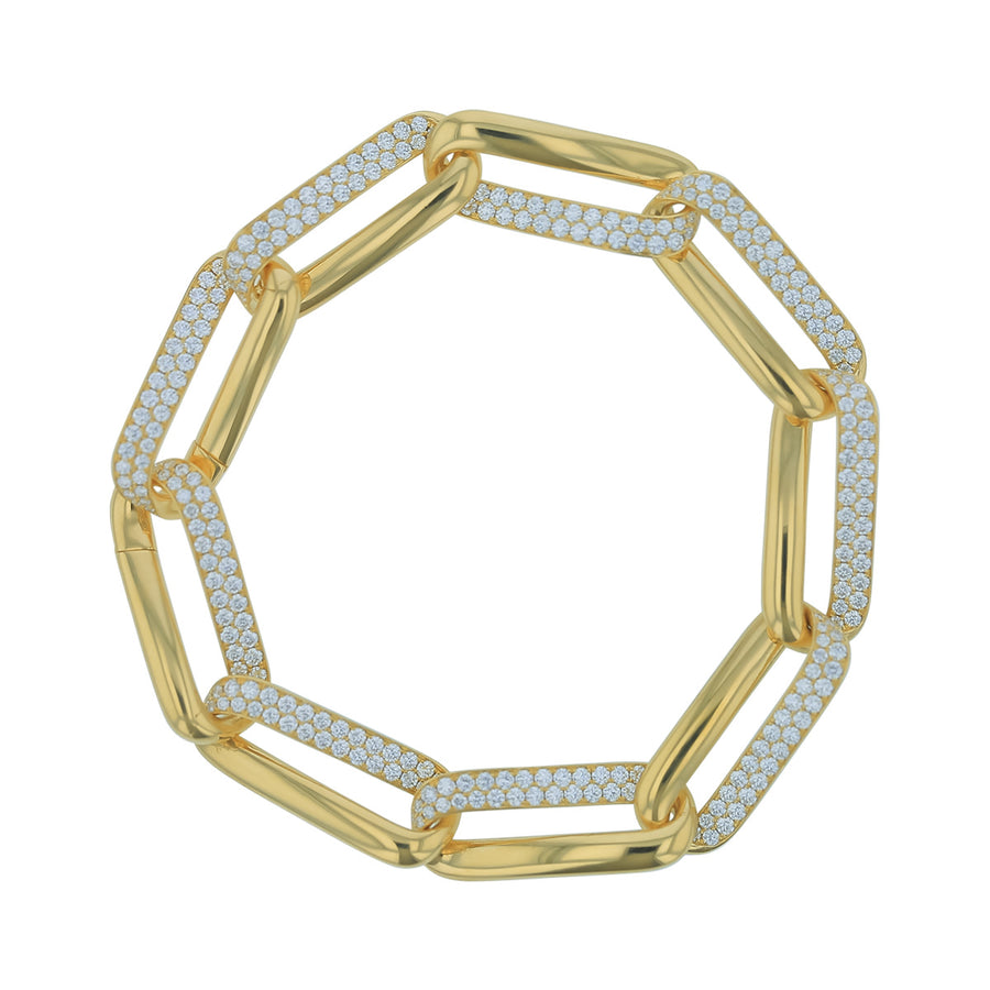 Inside Out 3.88ct Diamond Link Bracelet in 18K Yellow Gold, 7.5