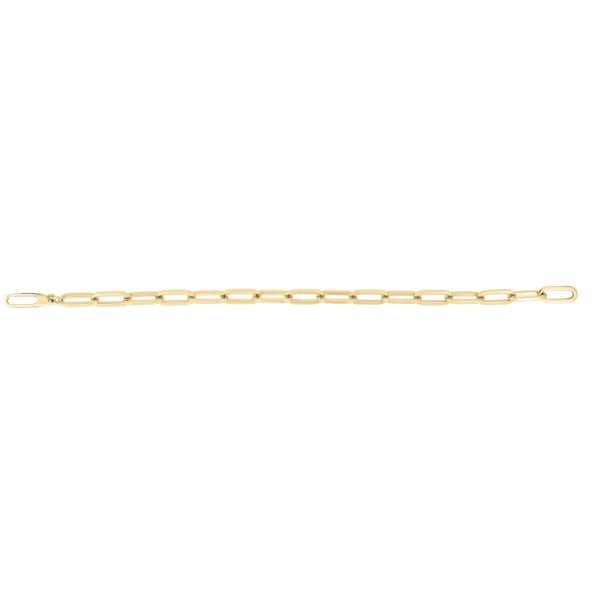 Medium Gauge Square Edge Paperclip Link Bracelet in 18K Yellow Gold, 7in