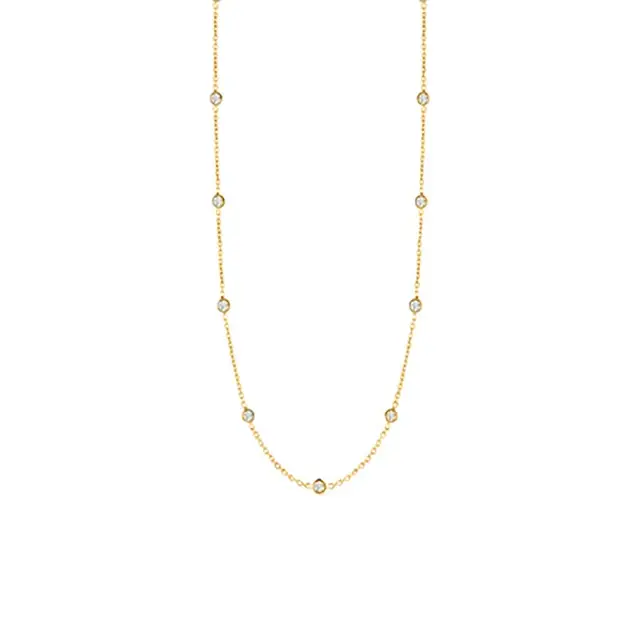 Diamond by the Inch 2.55ct Diamond 13 Station Necklace in 18K Yellow Gold, 18"