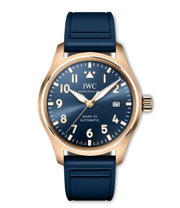 40mm Pilot's Watch Mark XX Le Petit Prince with Blue Dial in 18K N Gold, Strap