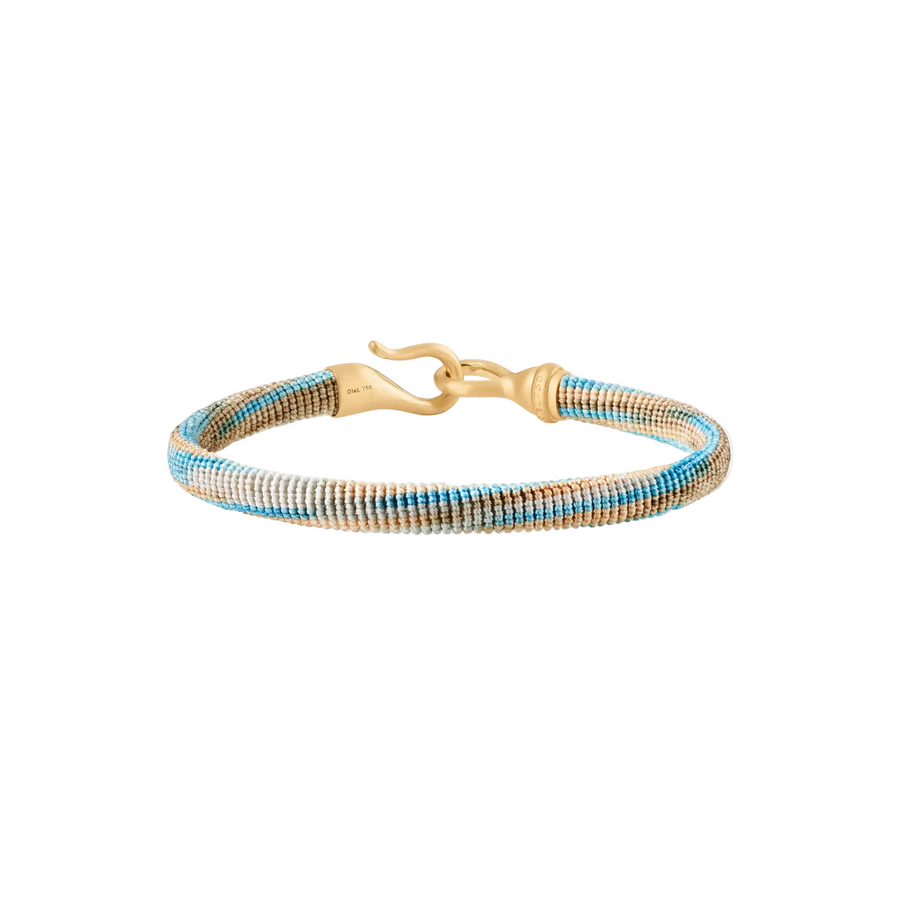 Life Hand Knotted Cornflower 6mm Bracelet in 18K Yellow Gold