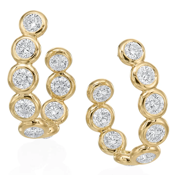 Moonlight 4.50ct Diamond Inside Out Oval Hoops in 18K Yellow Gold