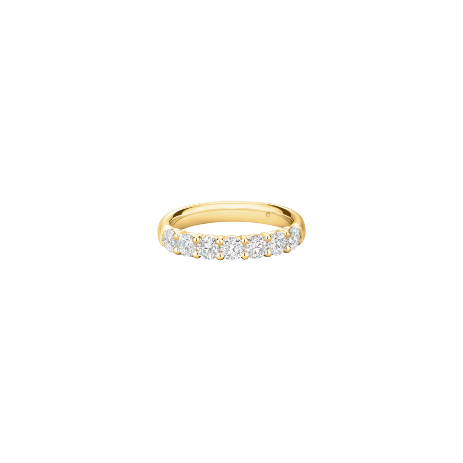 Signature 1.45-1.55ct Diamond 7-Stone Band in 18K Yellow Gold, size 6.5