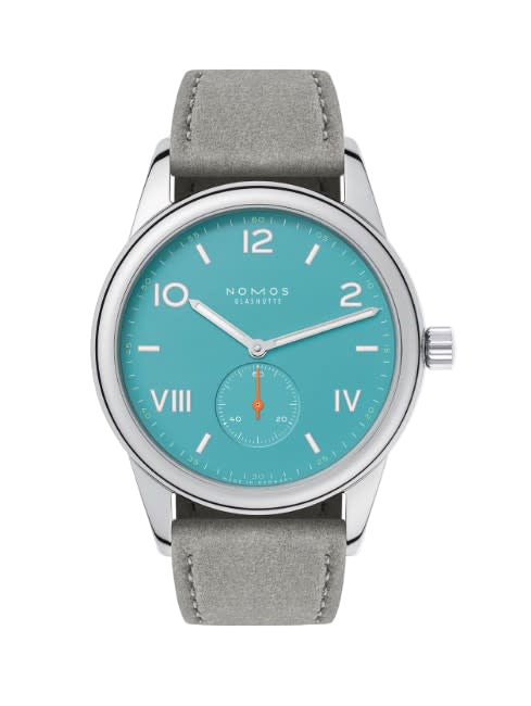 38.5mm Club Campus Watch with Blue Dial in Stainless Steel Grey Strap
