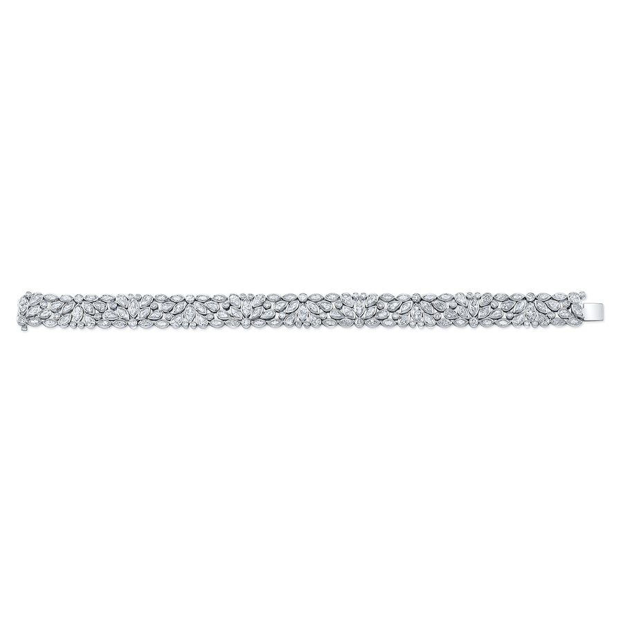 13.66ct Mixed Cut Diamond De La Vie Bracelet in Platinum, 7.25"
