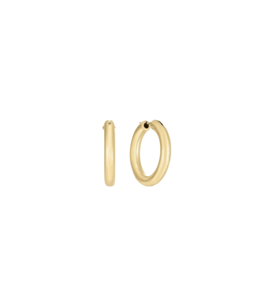 Designer Gold 30mm Hoop Earrings in 18K Yellow Gold