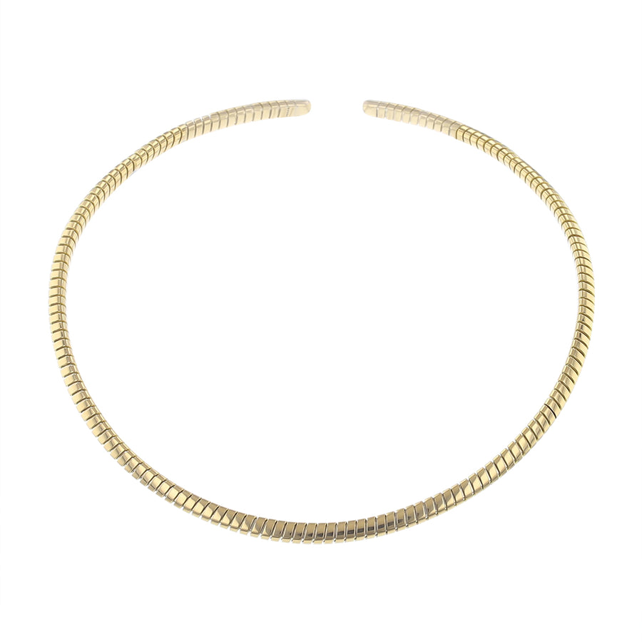 18K YELLOW GOLD TRISOLA COLLAR NECKLACE SIZE MEDIUM