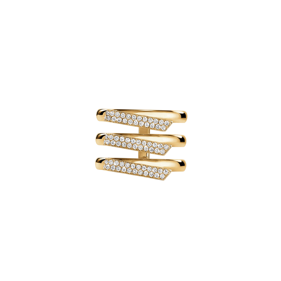 INSIDE/OUT 0.59ct Diamond GH/VS Trio Ring in 18K Yellow Gold, size 8.5