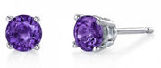 Amethyst 14K White Gold Stud Earrings