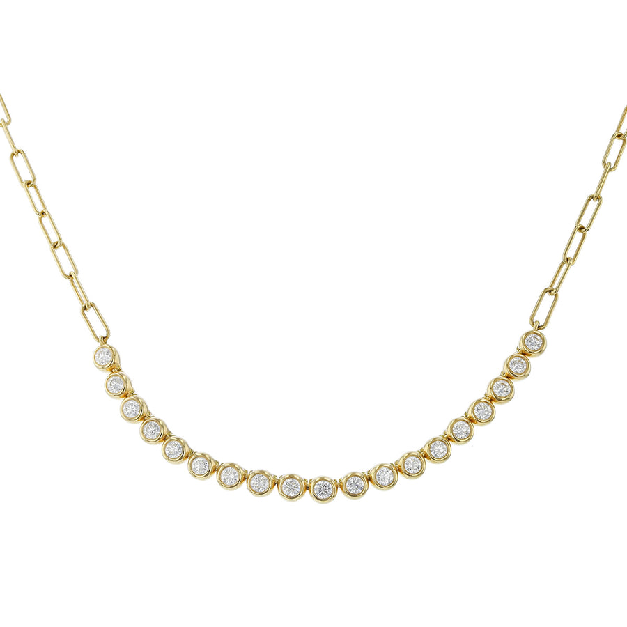 Moonlight 1.06ct Diamond Bezel Set Bar Necklace in 18K Yellow Gold, 16"
