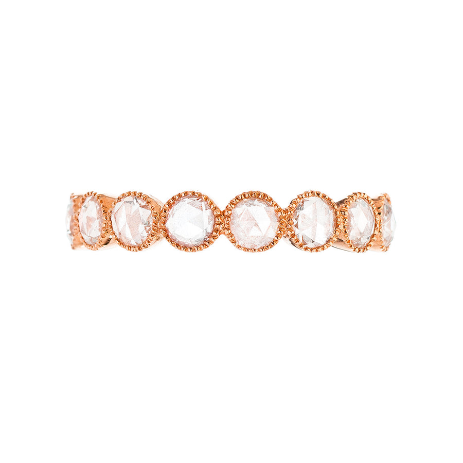 Grace 1.23ct Diamond Milgrain Eternity Band in 18K Rose Gold, size 7