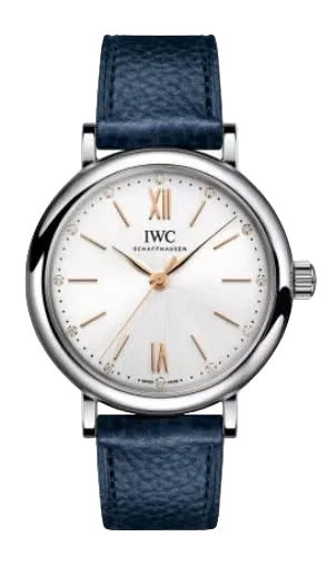 34mm Portofino Watch with Silver Dial in Stainless Steel, Strap