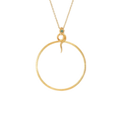 Snakes 0.02ct Green Diamond Magnifying Glass Pendant only in 18K Yellow Gold