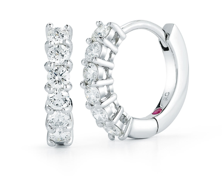 Perfect Diamond 0.70ct Diamond Huggie Hoops in 18K White Gold