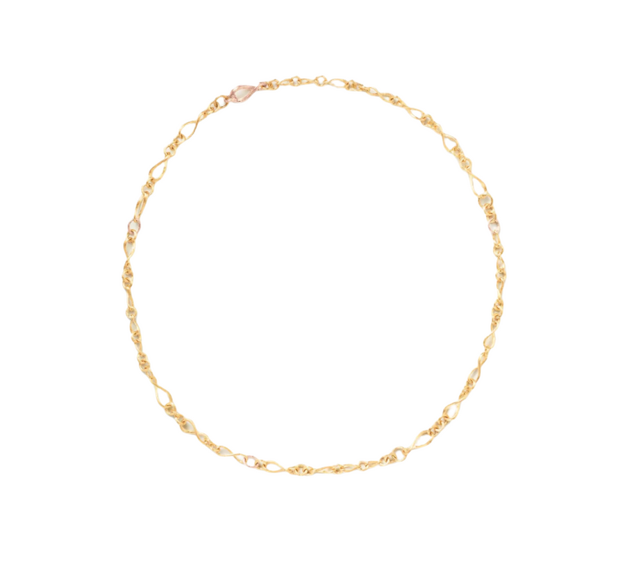 Love Chain Link Necklace in 18K Yellow and Rose Gold, 17"