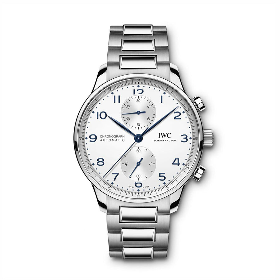 41mm Portugieser Chronograph Watch with Silver Dial in Stainless Steel, Bracelet