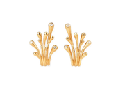 Boho 0.06ct Diamond Branch Clip Earrings in 18K Yellow Gold