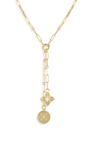 Venetian Princess 0.20ct Diamond Lariat Necklace in 18K Yellow Gold, 15"