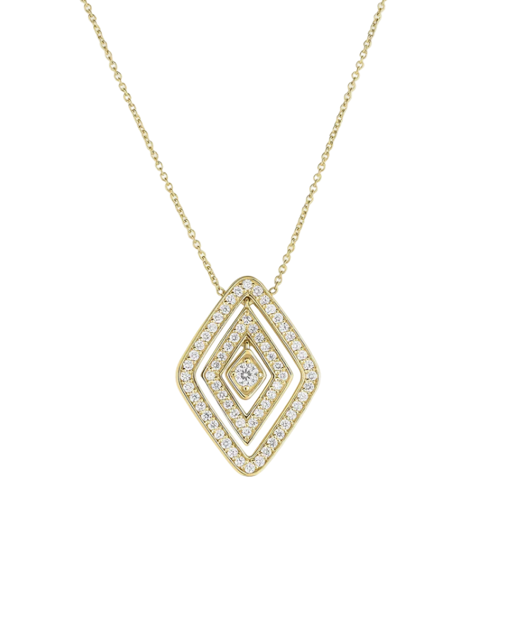 Diamante 0.77ct Diamond 25mm Necklace in 18K Yellow Gold, 18"