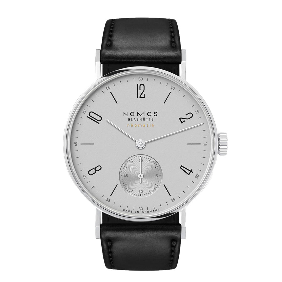 35mm Tangente Neomatik Watch with Platium Grey Dial in Stainless Steel Black Strap