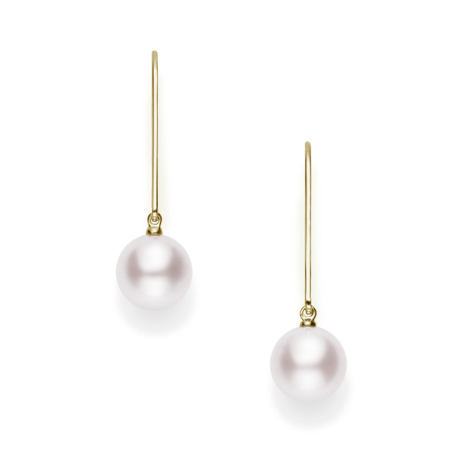 7mm A+ Akoya Pearl Earrings in 18K Yellow Gold with Leverbacks