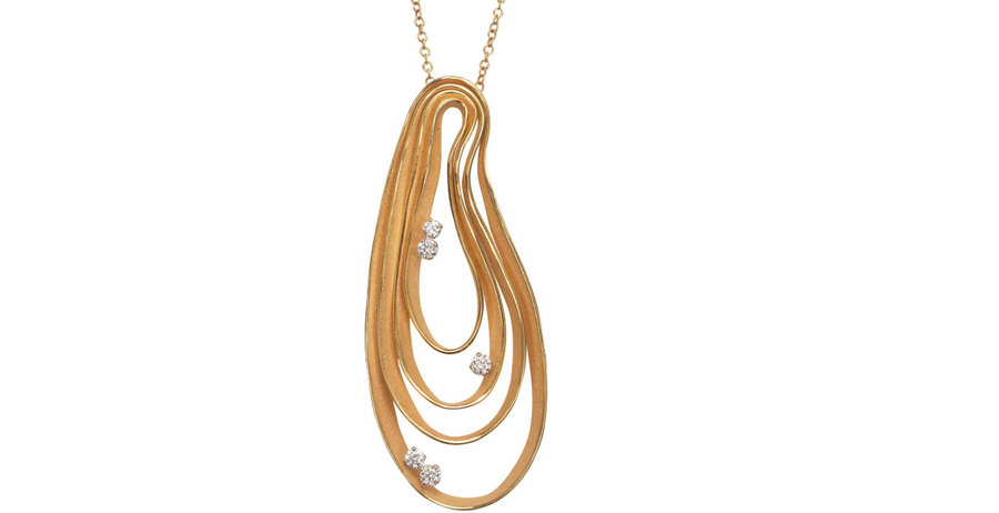 Dune 0.41ct Diamond Necklace in 18K Orange Apricot Gold, 28"