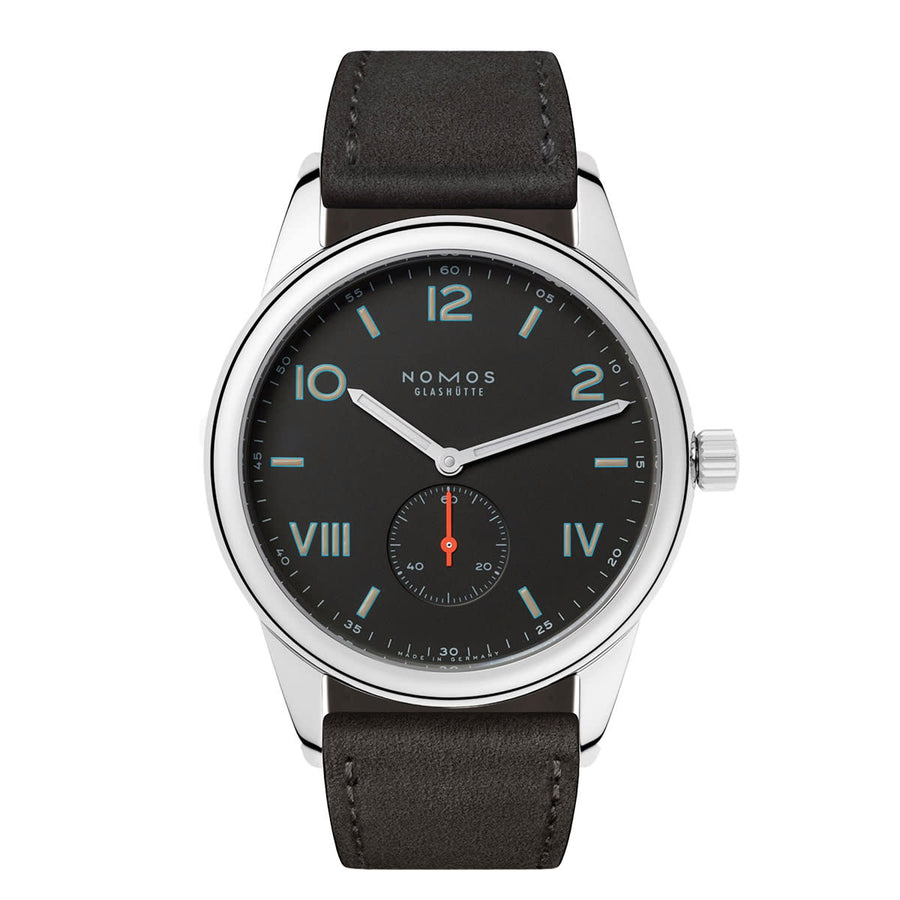38mm Club Campus Night Watch with Grey Dial in Stainless Steel, Strap