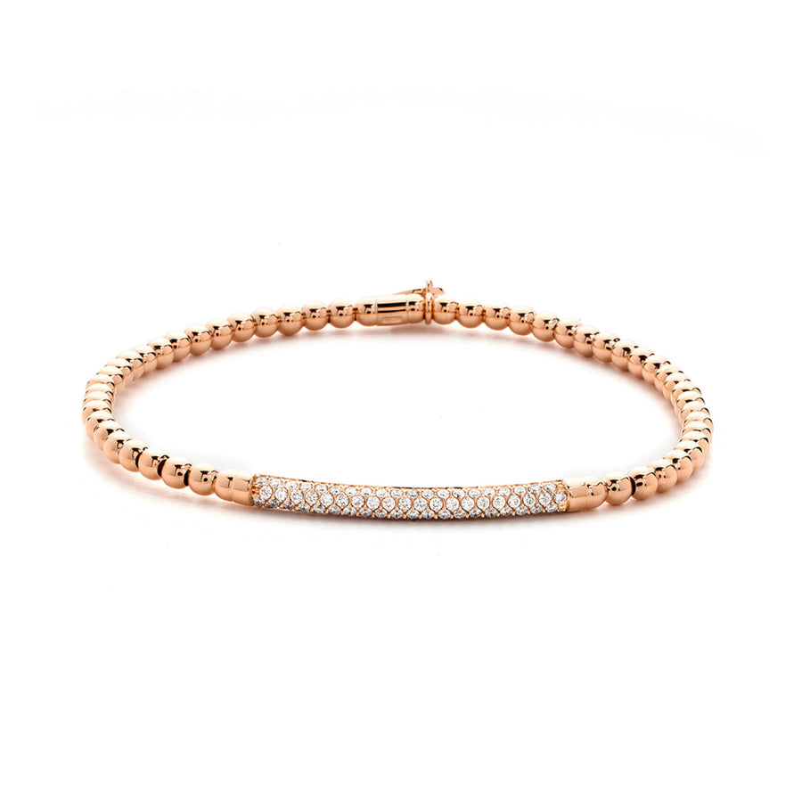 0.32ct Diamond Bar Stretch Bracelet in 18K Rose Gold