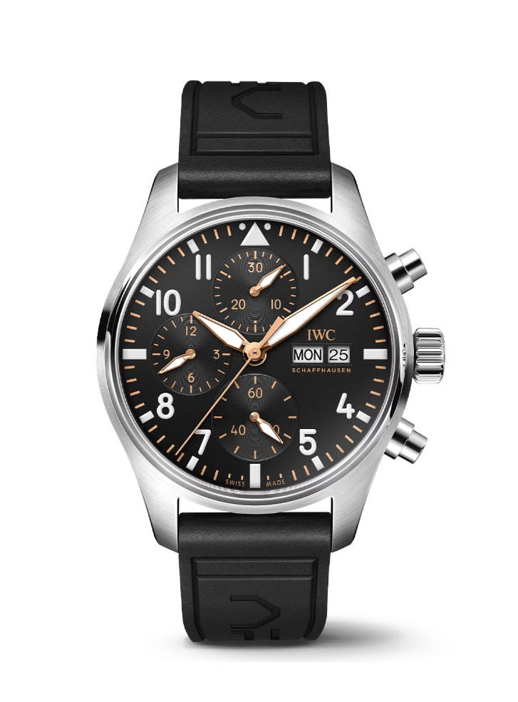 41mm Pilot's Watch Chronograph "APXGP" Edition Watch with Black Dial in Stainless Steel, Strap