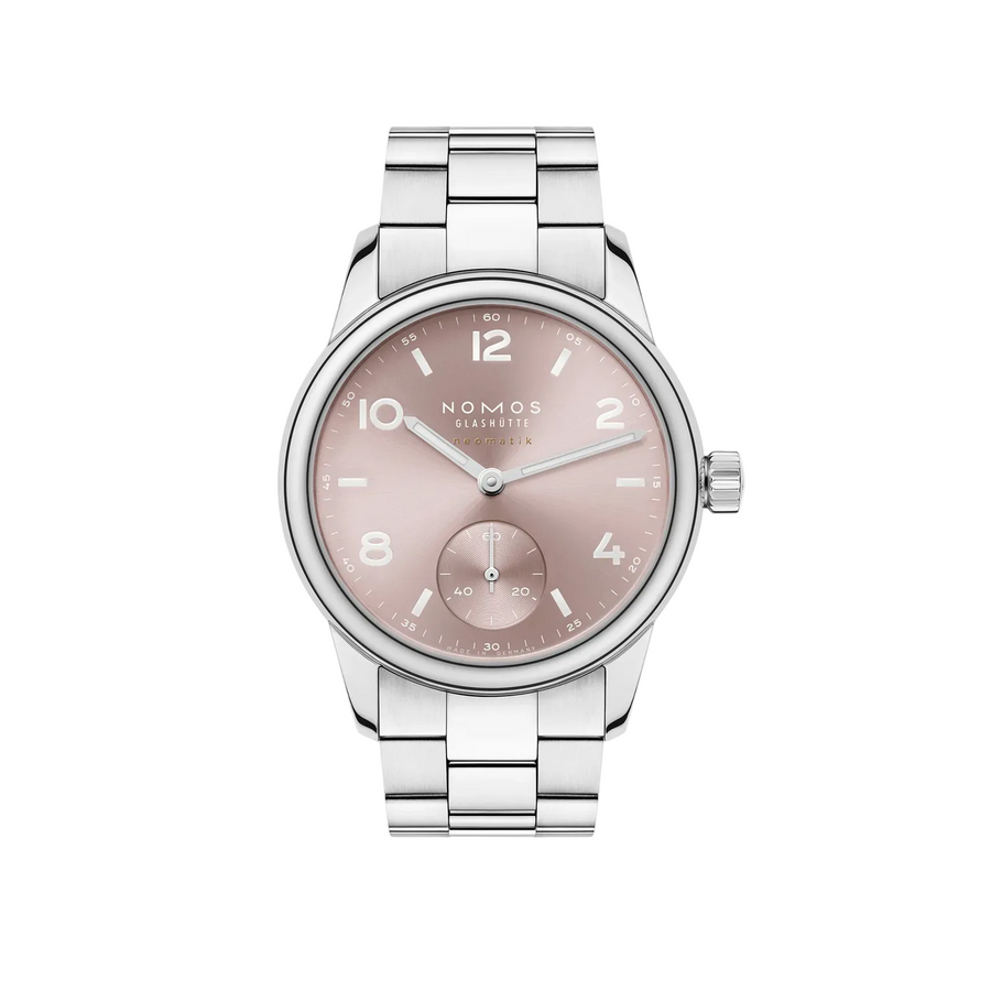 34mm Club Sport Watch with Rose Dial in Stainless Steel, Bracelet