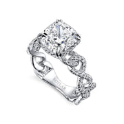 Platinum Cushion Diamond Chantilly Engagement Ring