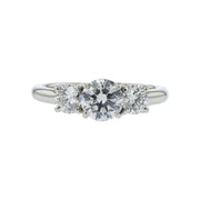 Platinum 3-Stone Fire and Ice Diamond Trellis Engagement Ring