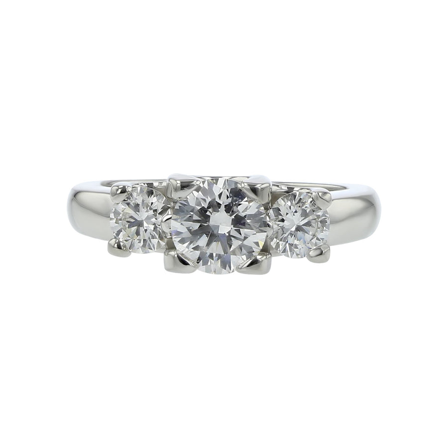 Platinum Fire and Ice Round Brilliant Diamond Engagement Ring