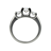 Platinum 3-Stone Fire and Ice Diamond Engagement Ring