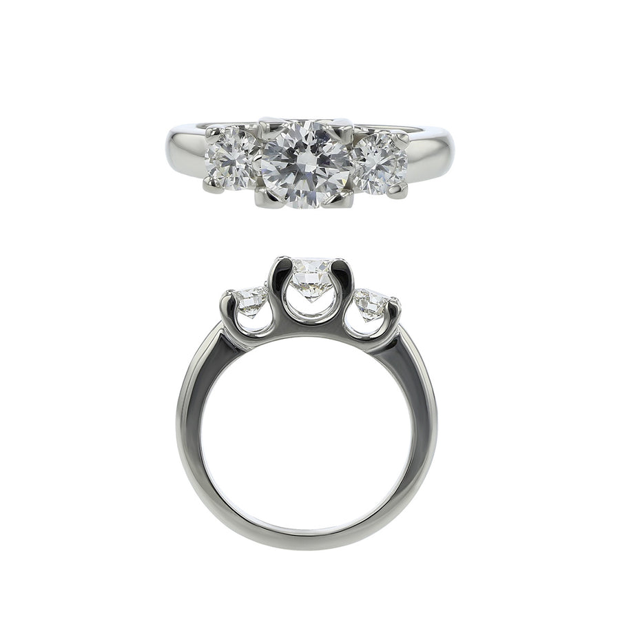 Platinum Fire and Ice Diamond Engagement Ring