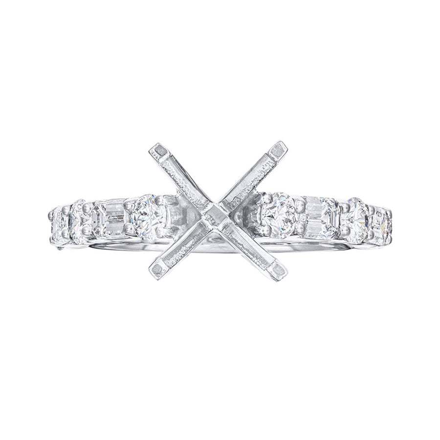 Platinum East-West Diamond Engagement Ring Setting