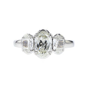 18K White Gold 3 Stone L'Amour Diamond Engagement Ring