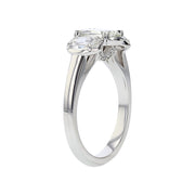 18K White Gold 3 Stone L'Amour Diamond Engagement Ring