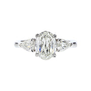 L'Amour Crisscut Oval Diamond 3-Stone Engagement Ring