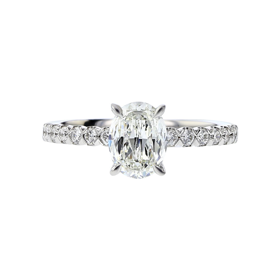 L'Amour Crisscut Oval Diamond Engagement Ring