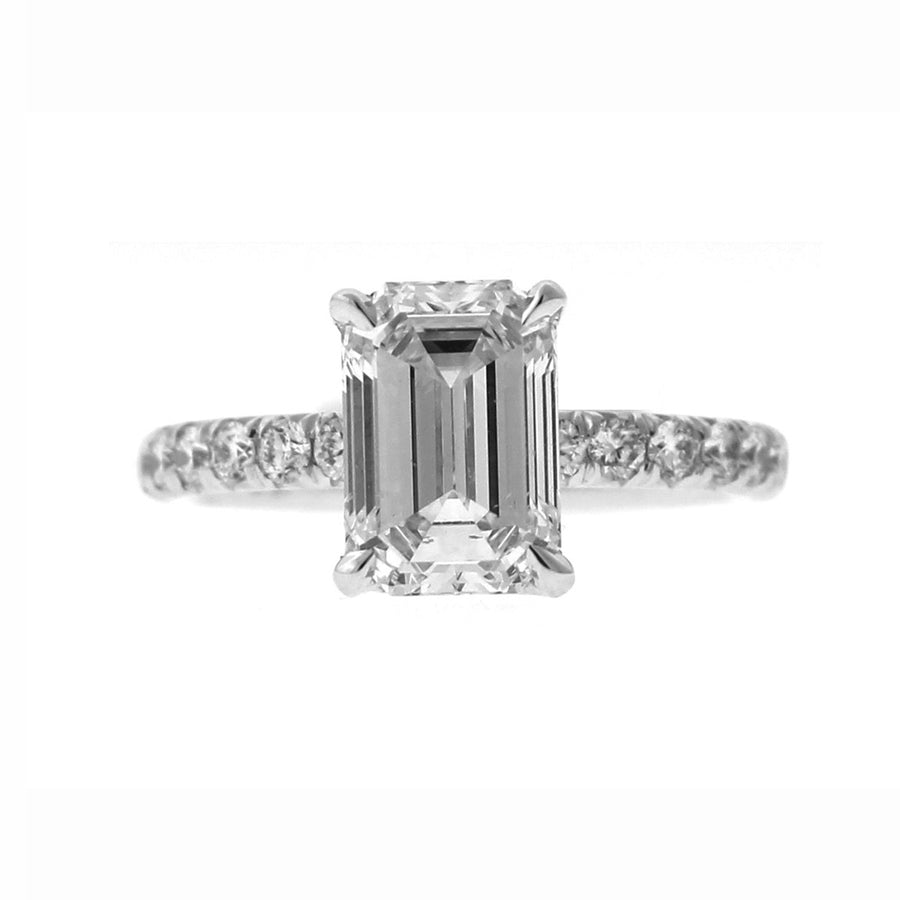 Platinum Emerald-cut Diamond Engagement Ring