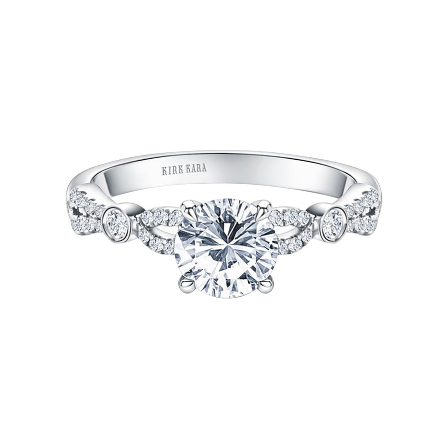 Refined Deco Halo Diamond Engagement Ring Setting