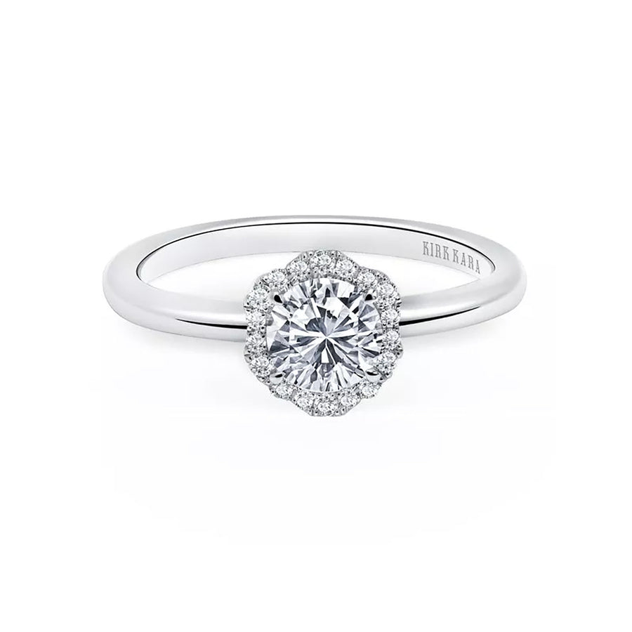 Halo Floral Diamond Engagement Ring Setting